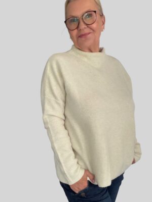 stickad tröja Lerke med Halvpolo