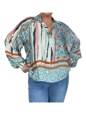 My mönstrad blus i viscos
