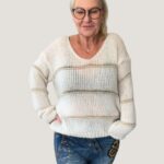 Stickad tröja dam Penny off-white