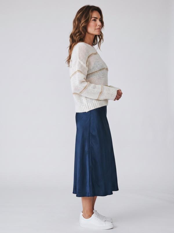 Stickad tröja dam Penny off-white