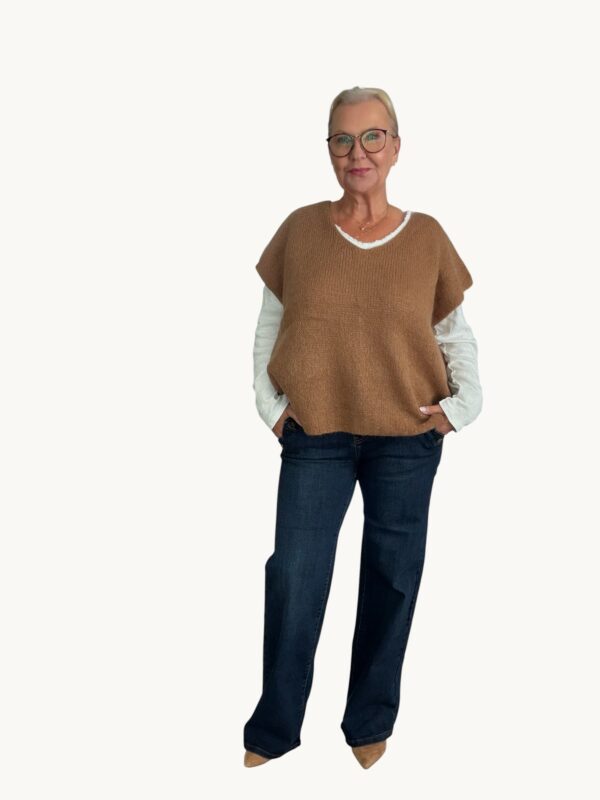 Stickad väst Dam Orkide