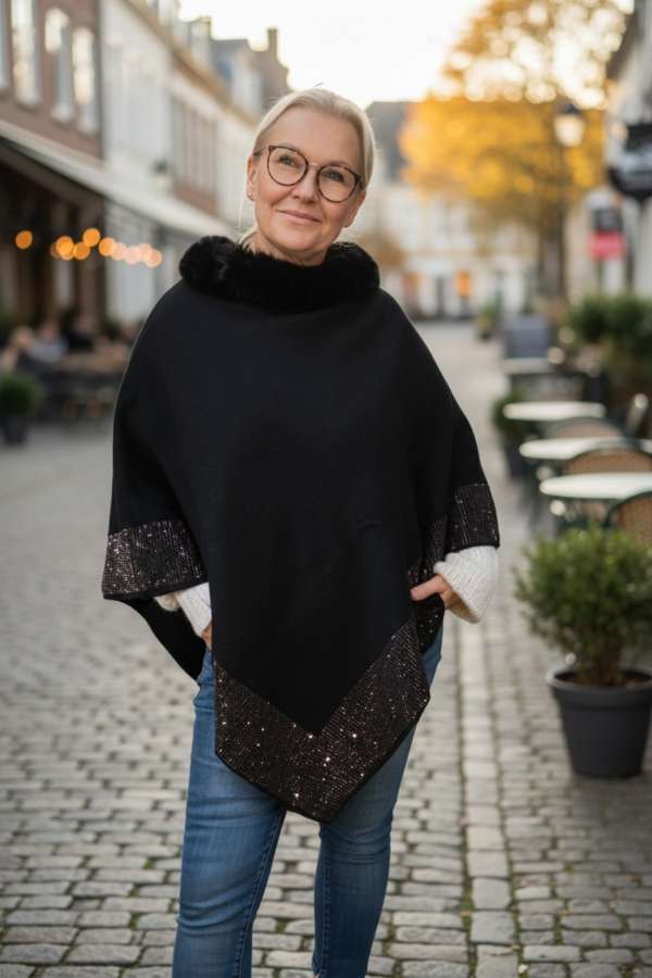 Poncho med bling