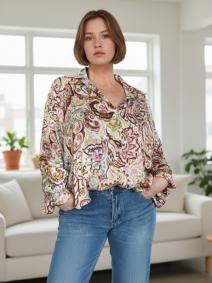 MONIA Blus multi, Beige