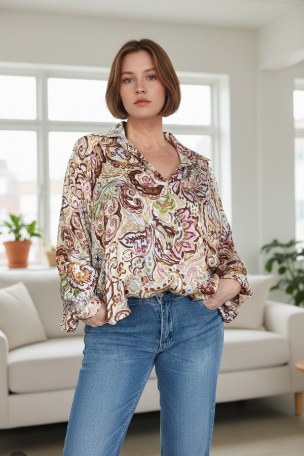 MONIA Blus multi, Beige