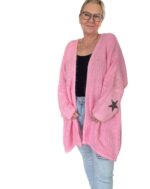 Cardigan stjärna rosa