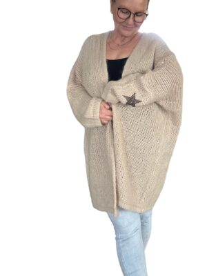 Cardigan beige stjärna