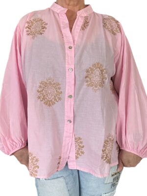 Skjorta med print rosa