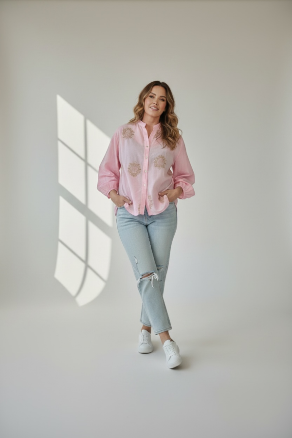 Skjorta med print rosa