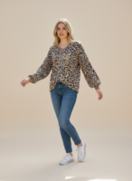 Leopardtopp Dam med Gulddetalj