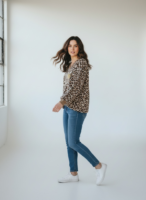 Leopardtopp Dam med Gulddetalj