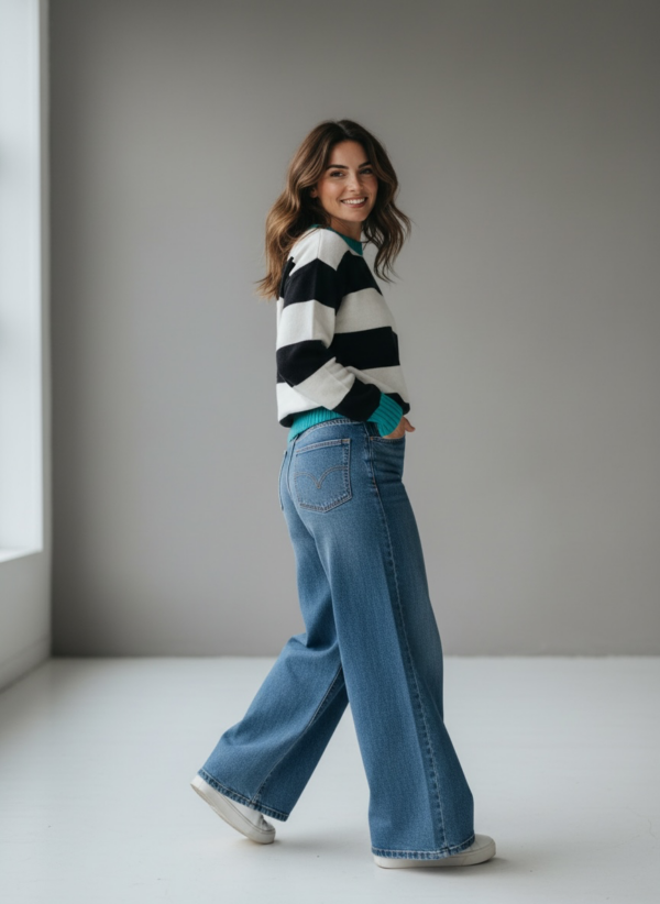 Blå Wide Leg Jeans Luna