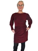 Klänning glittrig med drapering