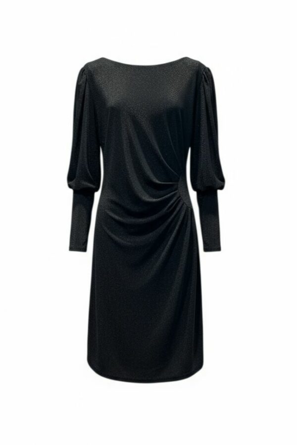 Klänning glittrig med drapering