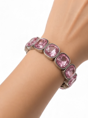 Kristallarmband med Rosa stenar