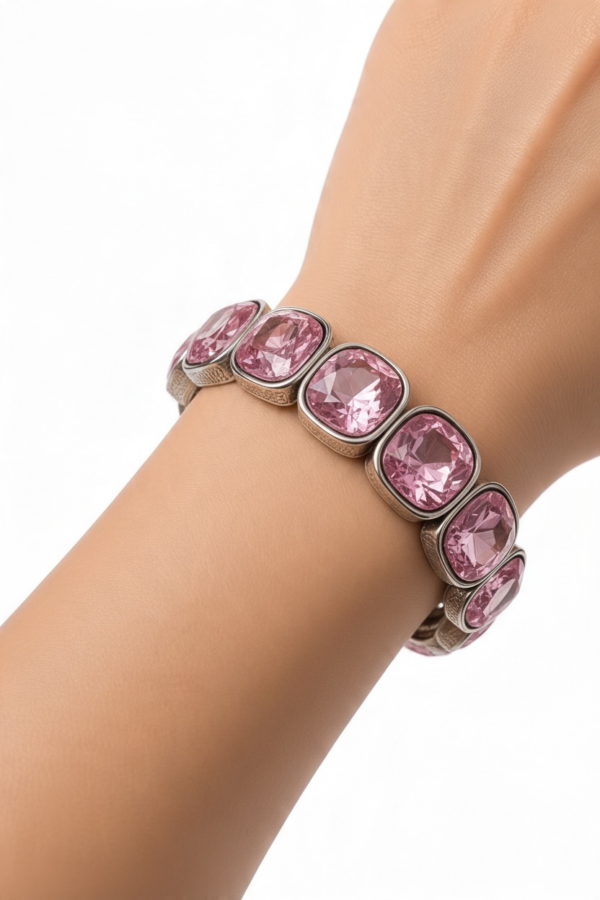 Kristallarmband med Rosa stenar